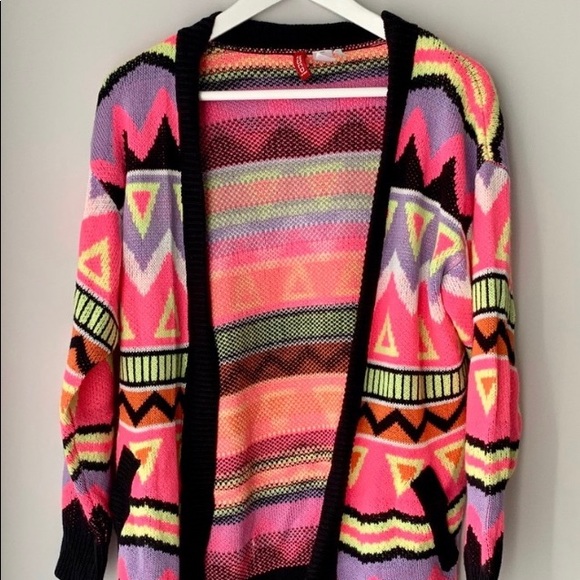 Neon H&M oversized cardigan - Picture 2 of 3